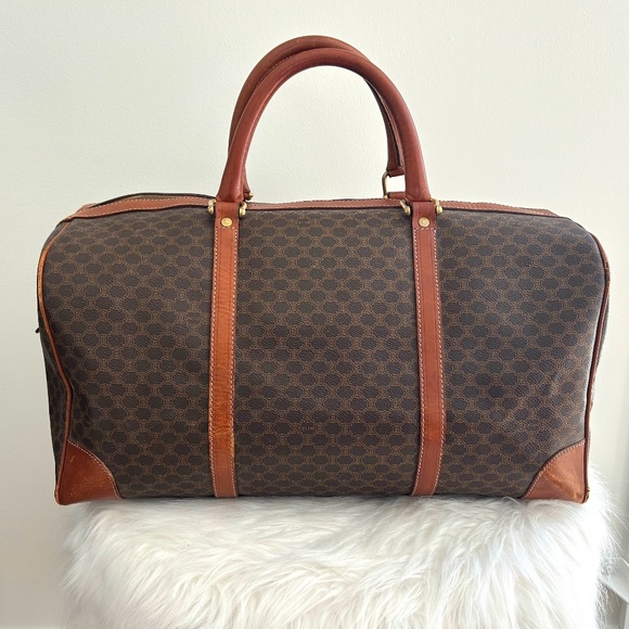 Celine Vintage Brown Macadam Duffle Bag - Medium Size (Authentic) - Picture 7 of 16